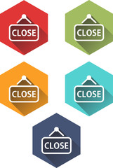  design vintage icons close for shopping