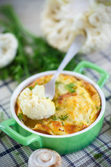 cauliflower baked with egg and cheese
