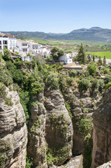 Old town of Ronda on a hill in the region of Andalusia Spain, Ma