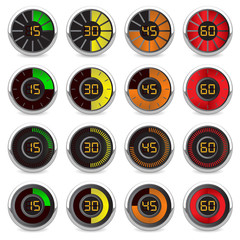 Set of bright timers in different color