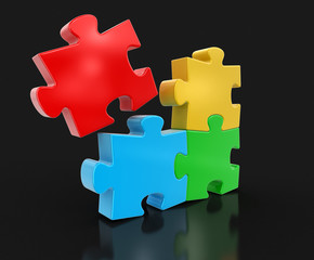 Colored Puzzle (clipping path included)