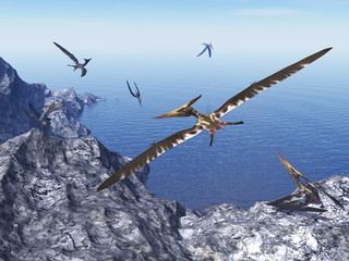 Pteranodon birds - 3D render © Elenarts