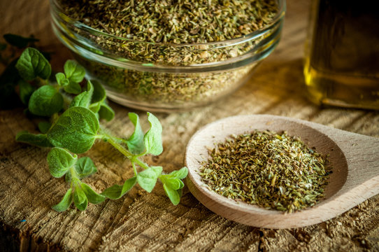 oregano spices and olive oil from greece