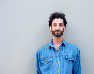 Young fashion man in blue shirt