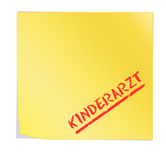 ssn6 SelfStickNotes - Haftnotiz mit Kinderarzt Text - gelb g3193