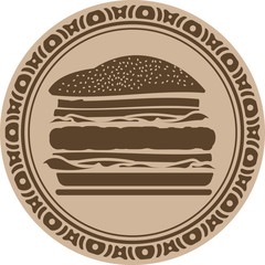 Hamburger into decorative round frame