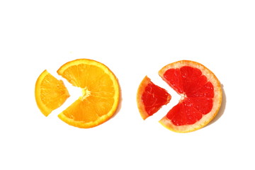slices of grapefruit and orange