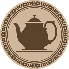 Teapot into decorative round frame