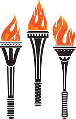 Set of vector torches