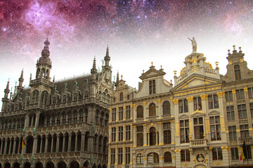 Fototapeta na wymiar Brussels night . Elements of this image furnished by NASA