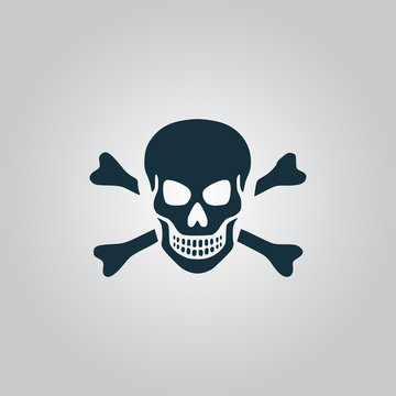 recommend clip art: Skull and crossbones icon isolated.