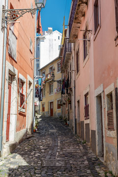 Street in old town.  Lisbon.  Portugal.
