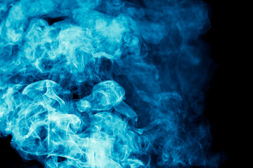 blue smoke on black background