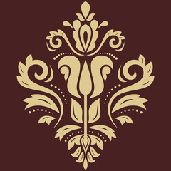 Damask  Pattern. Golden Ornament