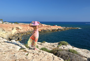 Girl on the rock, Cyprus