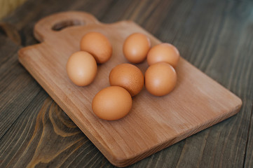 Group of brown eggs