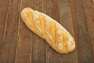 Bread on a wooden background