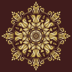 Floral  Pattern. Orient Golden Ornament