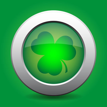 metal button with the green shamrock