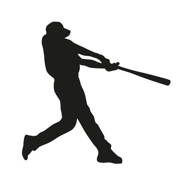 Baseball player. Vector silhouette