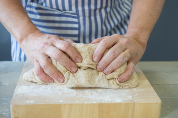 Kneading bread dough