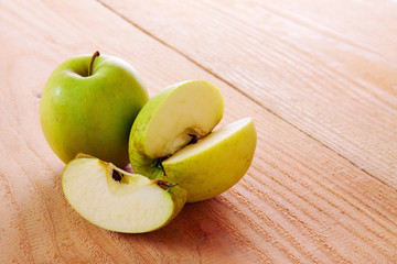 Fresh green apples isolated.