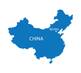 Obraz premium blue map of China