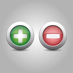 Fototapeta premium plus and minus in green and red colours
