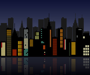 Retro City Skyline