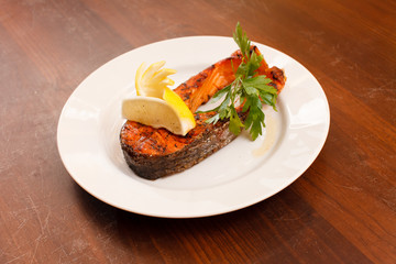 grilled salmon steak