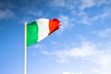 Italian's flag snatched - concept of economic crisis