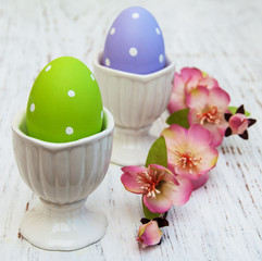 Easter eggs on a stand