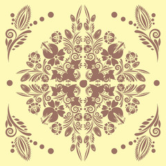 seamless pattern with vintage floral ornament