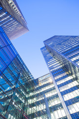 Fototapeta na wymiar Windows of Skyscraper Business Office, Corporate building in Lon