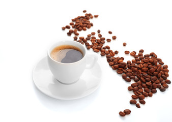 Cup of coffee isolated on white