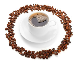 Cup of coffee isolated on white