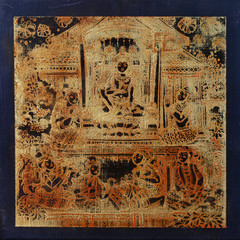 Antique wooden paint with goldleaf