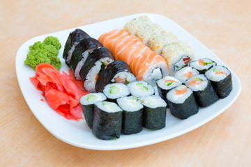 taking roll with chopsticks dish