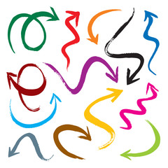 Set of color vector arrows