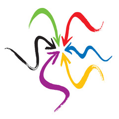 Set of color vector arrows