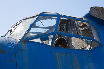 old blue cockpit
