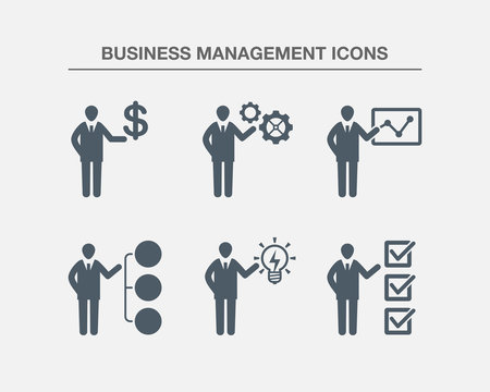 Business Management Icons 2 (Black white Version)