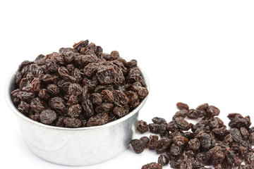 Raisin on a white background