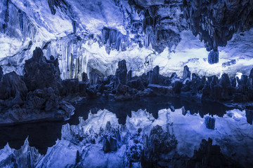 Reed flute cave in Guilin Guangxi China © Yan