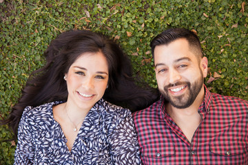 Young couple relaxing at a park