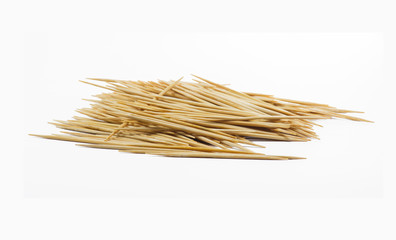 Toothpicks on white background