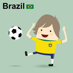 brazil national football team, businessman happy is playing socc