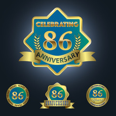 Celebrating 86 Years Anniversary - Blue seal with golden ribbon