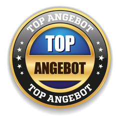 Blauer Top Angebot Siegel Mit Gold Rand