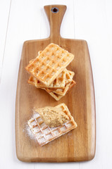 waffle with crunchy peanut butter